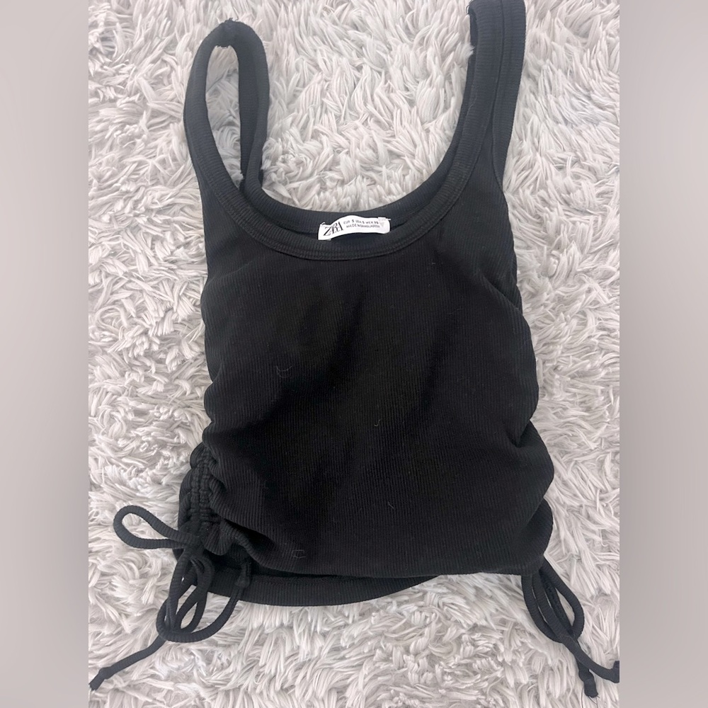 Black Zara Tie Side Tank Top